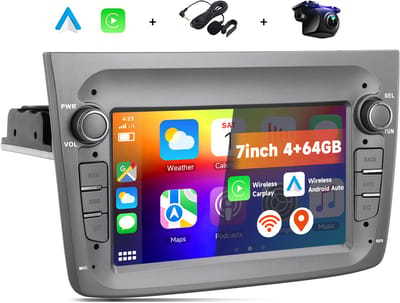 Boscer Android 15 Autoradio - Geschikt voor Alfa Romeo Mito (2008-2018) - 4+64GB - 8.2 inch HD IPS Touchscreen - Draadloze Apple CarPlay & Android Auto - GPS Navigatie - WIFI, Bluetooth, USB & MP5 - Microfoon & AHD Achteruitrijcamera