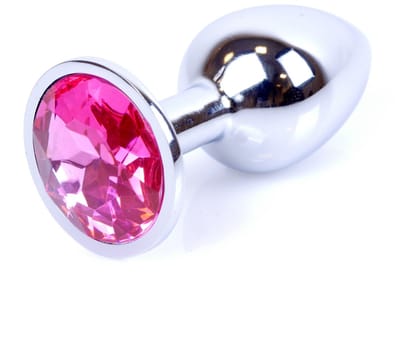 Luxe Anal Plug van RVS met Kristal - Pink Stone – 7 cm – Veilig & Comfortabel Design