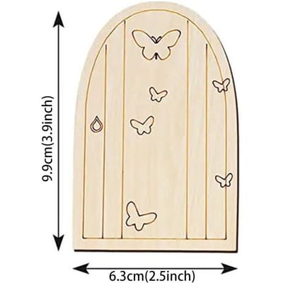 5 stuks Onafgewerkte Houten Deur Elf Fee Huis Mini Deur DIY Ambacht Houten Ornamenten Miniatuur Decoratie Houtschijven Schijven Blanks
