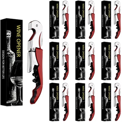 Dailygoods- Kurkentrekker Professioneel - Kelnersmes - Flesopener - Roestvrij Staal - Multifunctioneel - Compact Design - Wijnopener