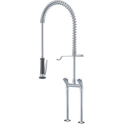 KWC Gastro two-handle sink bridge mixer with dishwashing spray for professional kitchen K.24.42.62.000C71