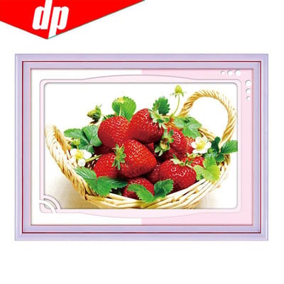 Broderie Diamant Strass Rond Fruit 5d Bricolage Peinture Diamant Artisanat Point de Croix 20X30 red