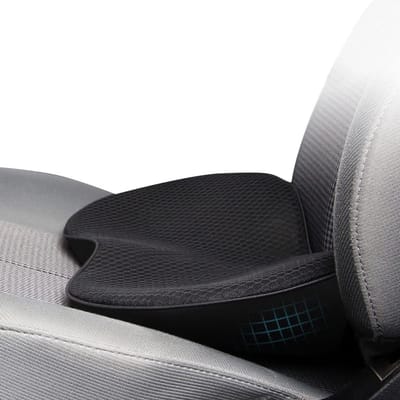 Dailygoody - Autostoelkussen - Verhoogd zitkussen - Ondersteuning voor onderrug - Zwart - Draagbaar en comfortabel - Geschikt voor volwassenen - Unive.
