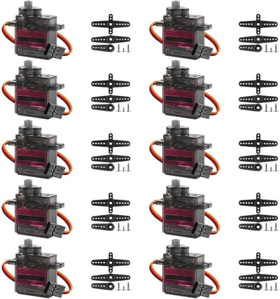 Dailygoods- Servomotor 10 Stuks - Metalen Tandwielen - Microservomotor - 180 Graden Regelbare Hoek - Lichtgewicht - Compatibel met Arduino - Servo