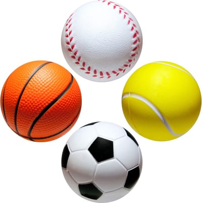 Doodadeals® 4-Pack Anti-Stress Ballen - Anti Stressballen - Voetbal, Basketbal, Tennisbal, Baseball