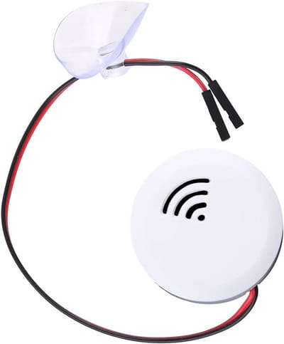 Wateralarm Met Sonde - Lekdetector Overloopbeveiliging - Aquarium Huishouden - Eenvoudig Onderhoud Batterij - 17 cm Snoerlengte - Wit