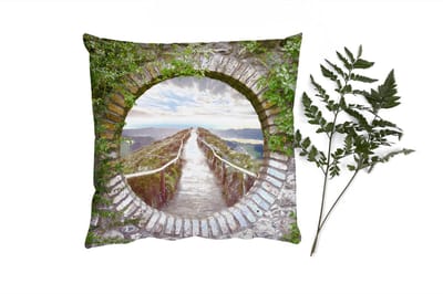 Sierkussens - Kussentjes Woonkamer - 40x40 cm - Brug - Zee - Doorkijk - Zomer
