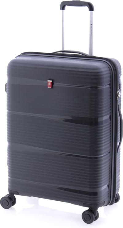 Gladiator Bionic Middelgrote Koffer - 65 cm - 65/80 liter - Expandable - TSA slot - Eco Friendly Recyclebaar PP - Zwart