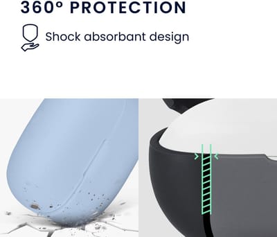 kwmobile cover voor oordopjes case - geschikt voor Xiaomi Redmi Buds 8 Pro - Trendy beschermhoes draadloze oordopjes in lichtblauw