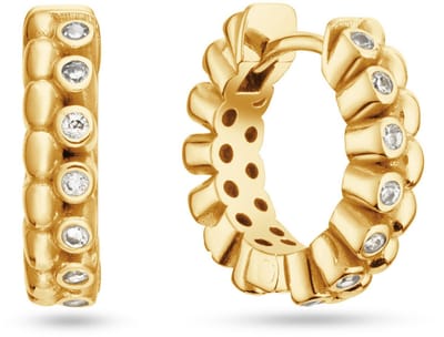 Klapoorringen Dots CZ 925GP