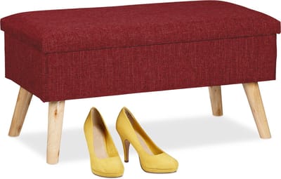 Zitbank met opbergruimte - 39x77x39 cm - donkerrood