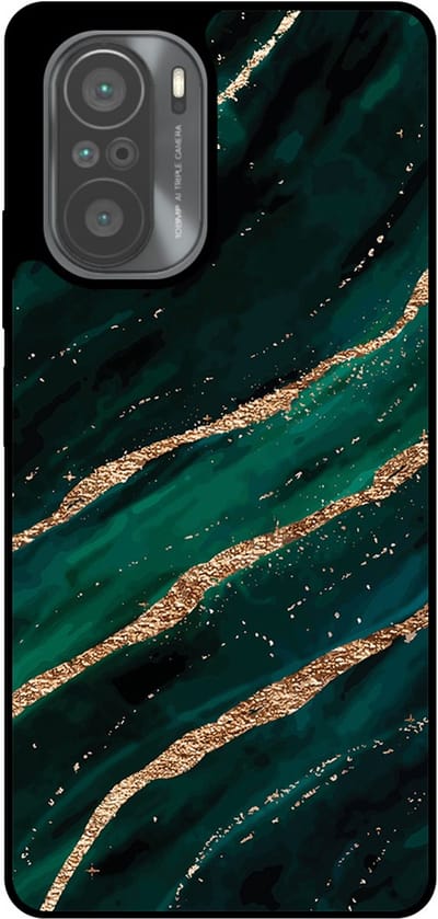 Smartphonica Telefoonhoesje Geschikt voor Xiaomi Mi 11i met marmer opdruk - TPU backcover case marble design - Groen Goud geschikt voor Xiaomi Mi 11i