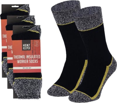 Apollo Thermo werk sokken voor heren/dames - 3x - blauw - 41/46 - Winter werk kleding - Thermokleding - Thermosokken - Werksokken