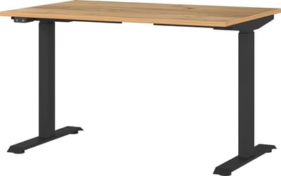 Elektrisch zit-sta Bureau Galileo Eiken - Zwart - 120x80cm - Hoogte 120 cm - In hoogte verstelbaar