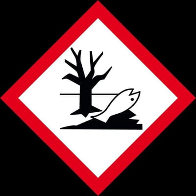 GHS09 milieugevaarlijke stoffen bord - kunststof 250 x 250 mm
