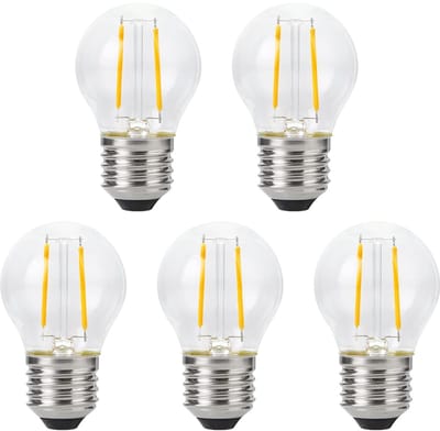 SPL E27 LED Lamp 2W Dimbaar - CRI 93 - Extra Warm Wit - LED Filament G45 - Vervangt 16W - 5 Stuks