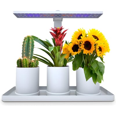 Bureaukweeklampen voor kamerplanten Volledig spectrum bureau LED-plantenlamp met automatische timer van 3/9/12 uur UK Plug wit