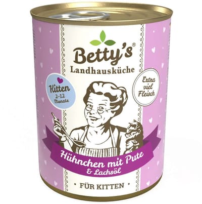 Betty's Landhausküche Kat - Kittenblikjes 6x400g - Kip & Kalkoen