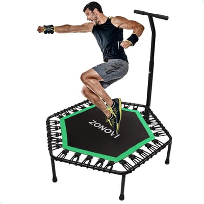 Fitness Trampoline - Mini Trampoline - Thuis Sporten - Hoge Gewichtscapaciteit - 106 cm - Zwart Groen