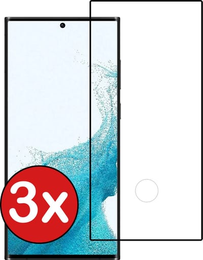 Screenprotector - 3 Stuks - Geschikt voor Samsung Galaxy S22 Ultra - Full Cover - Beschermglas - Gehard Glas - Tempered Glass - Screen Protector