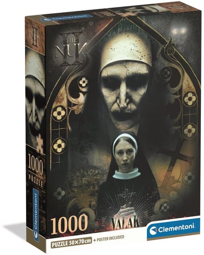 Clementoni - Puzzel - 1000 Stukjes - The Nun - Horror thema - Met poster - Puzzel Voor Volwassenen
