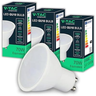3 x GU10 Ledlampen 10W met Hoge Helderheid - 1000 Lumen - Neutraal Wit 4000K