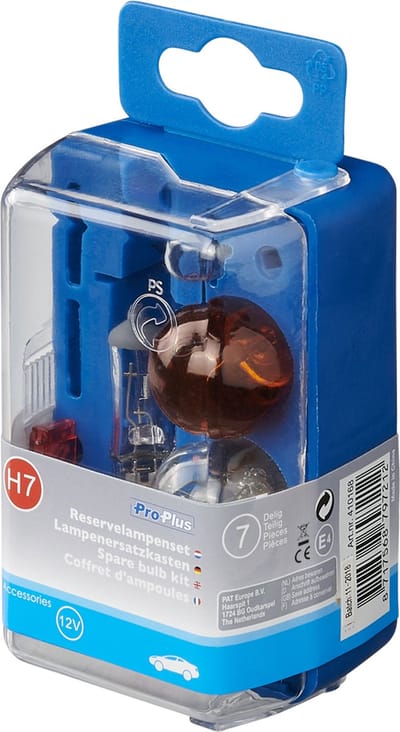 ProPlus Reservelampenset - Verlichtingsset - Reservelampenboxen - Lampenset - H7 7-delig - 21W Oranje