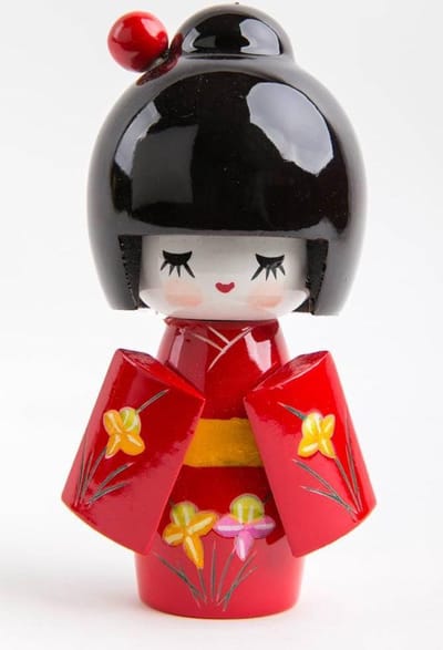 Fine Asianliving Japanse Kokeshi Doll Lak Rood