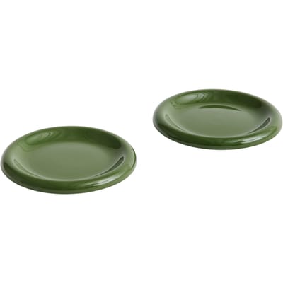 Hay AC459-A668-AI60-02AY Barro plate set of 2 Ø18 x H2.4 cm terracotta material/green colour