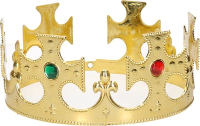 Fiestas Guirca Koning/koningin/prinsen kroon - goud - voor volwassenen - 7 x 59 cm - kunststof
