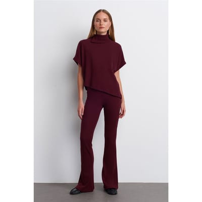 Hoge Taille Flared Gebreide Broek
