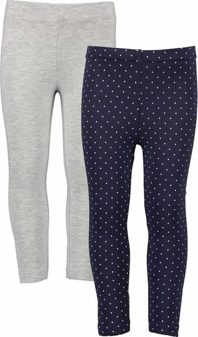 Blue Seven - 2 PACK Leggings - Biologische katoen - Muisgrijs - Navy met witte stip - Maat 92