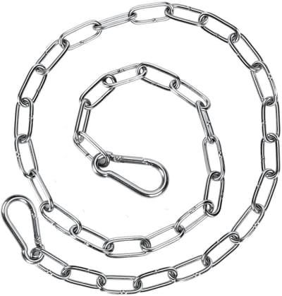 Dailygoods- Poortketting 110 cm - Roestvrij Staal - Dubbele Karabijnhaken - Boerderijpoortgrendel - Hangmat - 3 mm Dik - Ketting