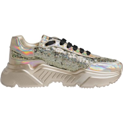 Dolce & Gabbana Gouden Pailletten Iriserende Daymaster Sneakers Schoenen