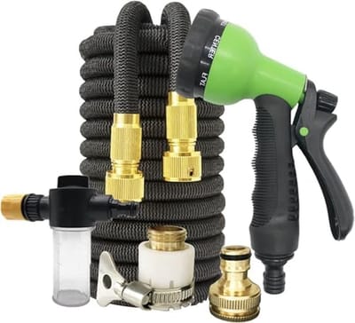 Flexibele tuinslang - Uitbreidbare slang - Eenvoudig tuinieren - Duurzame TPE constructie - 5 meter - Zwart
