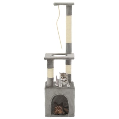 vidaXL - Kattenkrabpaal - met - sisal - krabpalen - 109 - cm - grijs