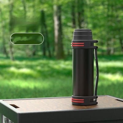 3000ML Zwarte Huishoudelijke Roestvrijstalen Thermosfles Hoge capaciteit Buitensporten Beweging Bergbeklimmen Waterfles Thermosbeker 1000ml-3000ml black