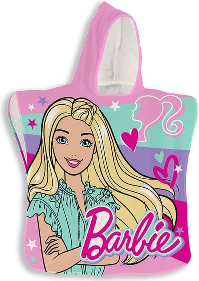 Barbie Poncho, Hearts - 50 x 100 cm - Polyester