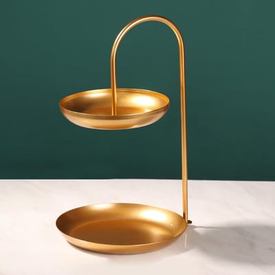 Sieraden Display Lade - Dessert Houder - Decoratieve Opslag - Verticale Opslagruimte - 2 Tier - Goud