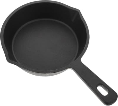 Pannenkoekenpan Gietijzer - Koekenpan Mini - Ontbijt Maken - Antiaanbaklaag Gietijzer - N.v.t. - Zwart