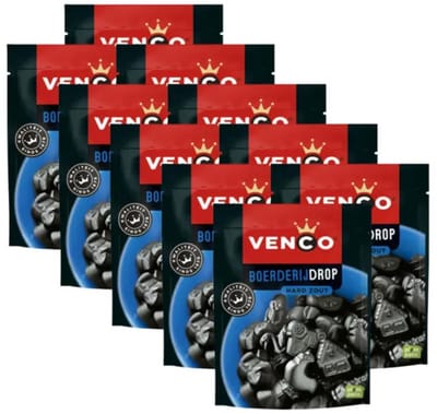 Venco Boerderijdrop Zak – 10 x 235 g – Stevige Zoute Drop met Salmiak en Anijs