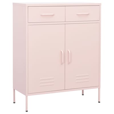 vidaXL - Opbergkast - 80x35x101,5 - cm - staal - roze