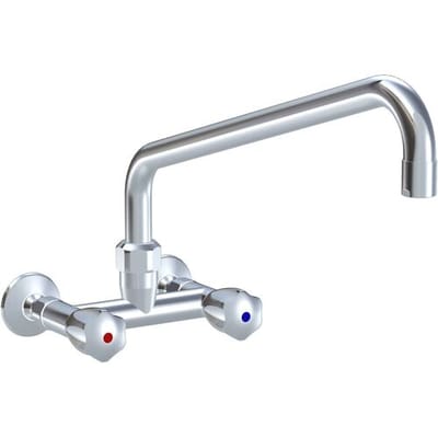 KWC Gastro two-handle wall-mounted sink mixer with spout from above for professional kitchen, projection 45 cm K.24.42.24.000C86