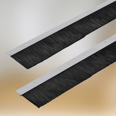 Famanu - Voor deuren, 100 cm x 60 mm, aluminium, geschroefd, tochtstopper, stripborstel, deurborstel, deurafdichting