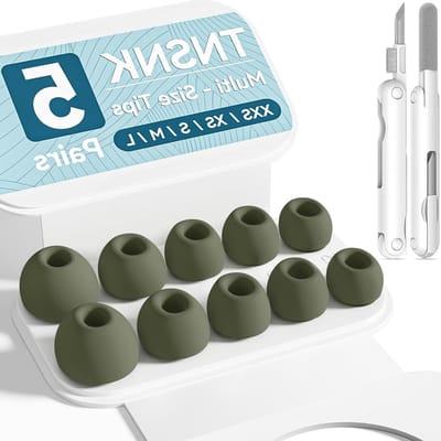 Vervangende Oordopjes voor AirPods Pro 3e Generatie met Schoonmaakset en Organizer, Antislip Siliconen Tips in Donkergroen - Geschikt voor XXS/XS/S/M/L