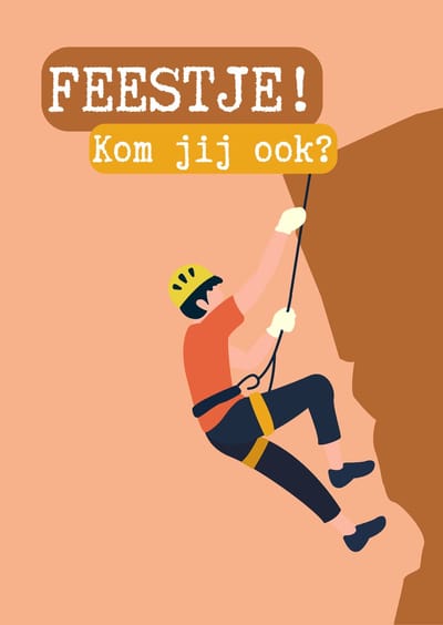 Lise Schrijft | Uitnodiging Kinderfeestje | Duurzaam | 15 kaarten | Klimmen | met leuke SLUITSTICKERS | inclusief kraft ENVELOP | gemaakt van landbouwafval