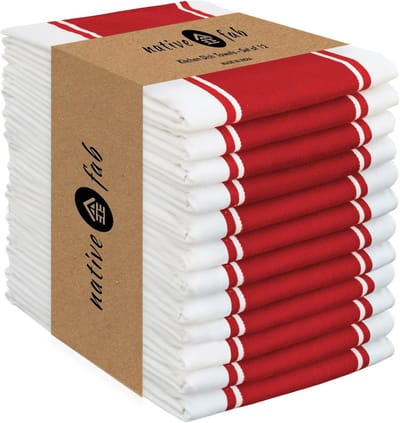 Katoenen Keukendoeken Set van 12 - Zacht en Absorberend Design voor Keuken
