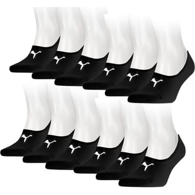 Puma Footies 12 paar - Unisex Invisible Sokken - Zwart - Maat 35/38