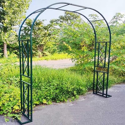 Heavy Duty Tuin Boog Metalen Rozenbogen Breed 140cm 180cm 220cm 260cm 300cm 340cm Grote Klimplanten Ondersteuning Archway Roestvast Tuin Ingangen Decoratie Boog Trellis(Green,340x230x40cm)