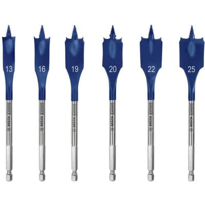 Bosch Accessories 2608900333 Hout-freesboorset 6-delig 13 mm, 16 mm, 19 mm, 20 mm, 22 mm, 25 mm Gezamenlijke lengte 152 mm Zeskant schacht 6 stuk(s)